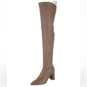 Staurt Weitzman Taupe Pointed Toe High Knee Boot
